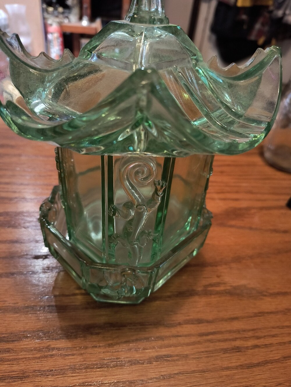 Rare Tiara Exclusives 3 Piece Chantilly Green Dragon Fairy Lamp Pagoda  Glass